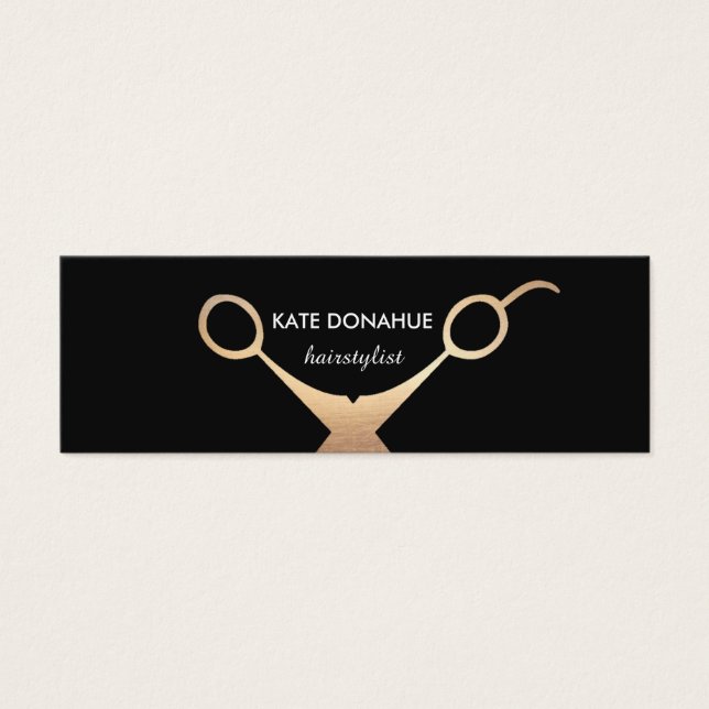 金ゴールドシザーブラックヘアサロンアポイントメント (正面)