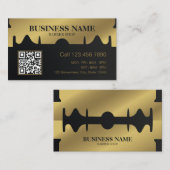 金ゴールドシザー理容師プロフェッショナル理容師店 名刺 (正面/裏面)