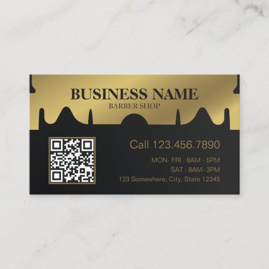 金ゴールドシザー理容師プロフェッショナル理容師店 名刺 (正面)