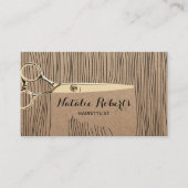 金ゴールドシザー美容師サロン素朴クラフト 予約カード (正面)