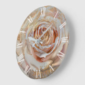 金ゴールドシシンプルックユニークバラアートドリーム ラージ壁時計 (傾斜)