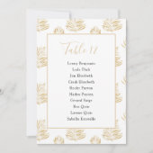 金ゴールドシダの葉のテーブル番号座席表 招待状 (正面)