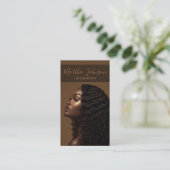 金ゴールドシックなアフロ・アメリカン編組QRコード 名刺 (スタンド正面)