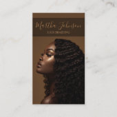 金ゴールドシックなアフロ・アメリカン編組QRコード 名刺 (正面)