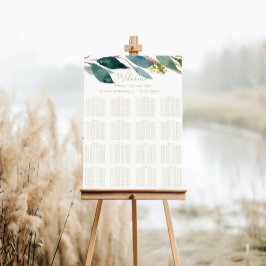 金ゴールドシックな結婚紅葉のシーティングチャート ポスター