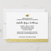 金ゴールドシックスパークルズ2グラード写真卒業パーティー 招待状 (裏面)