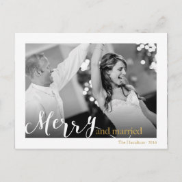 金ゴールドシックタイポグラフィメリーと写結婚した真 シーズンポストカード