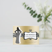 金ゴールドシックファッションブティック名刺 名刺 (スタンド正面)