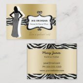 金ゴールドシックファッションブティック名刺 名刺 (正面/裏面)