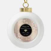 金ゴールドシックフローラスワール結婚50周年記念 セラミックボールオーナメント (正面)