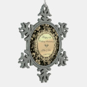 金ゴールドシックフローラダイヤモンド結婚50周年 スノーフレークピューターオーナメント (左)