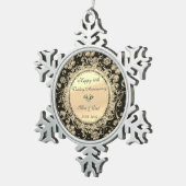 金ゴールドシックフローラダイヤモンド結婚50周年 スノーフレークピューターオーナメント (右)