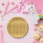 金ゴールドシック・ドット ペーパープレート (パーティー)