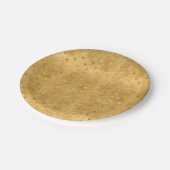 金ゴールドシック・ドット ペーパープレート (アングル)