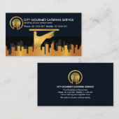 金ゴールドシティシルエットウェイターサービス 名刺 (正面/裏面)