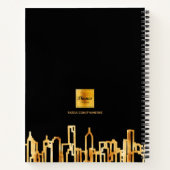 金ゴールドシティスカイラインブラックビジネスプロフェッショナルロゴ ノートブック (裏面)