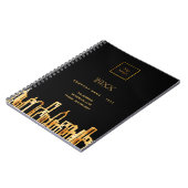 金ゴールドシティスカイラインブラックビジネスプロフェッショナルロゴ ノートブック (左側)