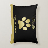 金ゴールドシャイニーな犬の手を黒い背景に アクセントクッション (正面(垂直))