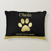 金ゴールドシャイニーな犬の手を黒い背景に アクセントクッション (裏面)