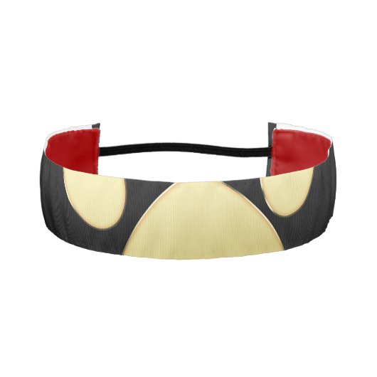 金ゴールドシャイニーな犬の手を黒い背景に アスレチックヘッドバンド (正面)