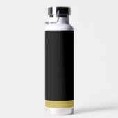 金ゴールドシャイニーな犬の手を黒い背景に ウォーターボトル (右面)