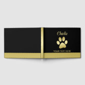 金ゴールドシャイニーな犬の手を黒い背景に ゲストブック (全面)