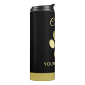 金ゴールドシャイニーな犬の手を黒い背景に タンブラー (回転左)