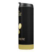 金ゴールドシャイニーな犬の手を黒い背景に タンブラー (回転右)