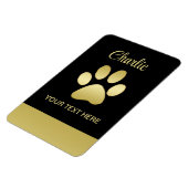 金ゴールドシャイニーな犬の手を黒い背景に マグネット (左側)