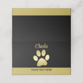 金ゴールドシャイニーな犬の手を黒い背景に 予約カード (外部開封)