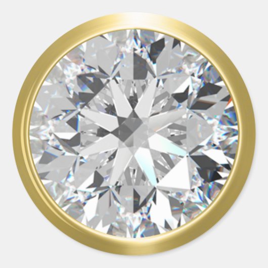 金ゴールドシャイニーダイヤモンド封筒用シール ラウンドシール (正面)