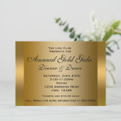 金ゴールドシャイニーチケットイベントディナーエレガント招待状 招待状 (スタンド正面)
