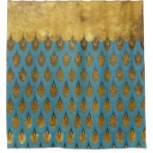 金ゴールドシャイニープリンセスマーメイドグリッター はかりで測 シャワーカーテン (正面)