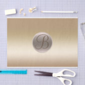 金ゴールドシャインゴールデンエレガントモノグラムレターイニシャル 薄葉紙 (クラフト)