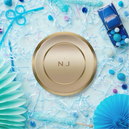 金ゴールドシャインゴールデンシャイニーモダンティグラムパーティー ペーパープレート (パーティー)