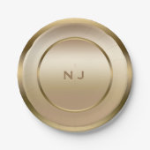 金ゴールドシャインゴールデンシャイニーモダンティグラムパーティー ペーパープレート (正面)