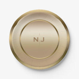 金ゴールドシャインゴールデンシャイニーモダンティグラムパーティー ペーパープレート