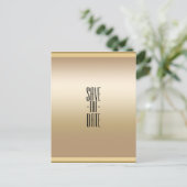 金ゴールドシャインシャイニーシックGlam日付を保存 案内ポストカード (スタンド正面)