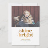 金ゴールドシャインブライトHanukkahフォトカード シーズンカード (正面)