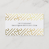 金ゴールドシャイン幾何学的パターンの名刺 名刺 (裏面)