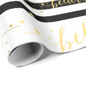 金ゴールドシャイ信じン |ホリデーラッピング紙 ラッピングペーパー (ロールコーナー)