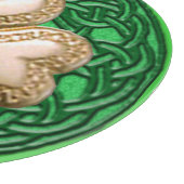 金ゴールドシャムロックオンケルト結び目模様切断板 カッティングボード (角)