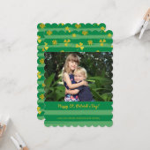 金ゴールドシャムロック写真聖パトリックの日カード カード (正面/裏面インサイチュ)