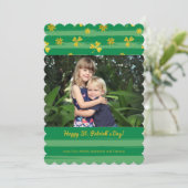 金ゴールドシャムロック写真聖パトリックの日カード カード (スタンド正面)