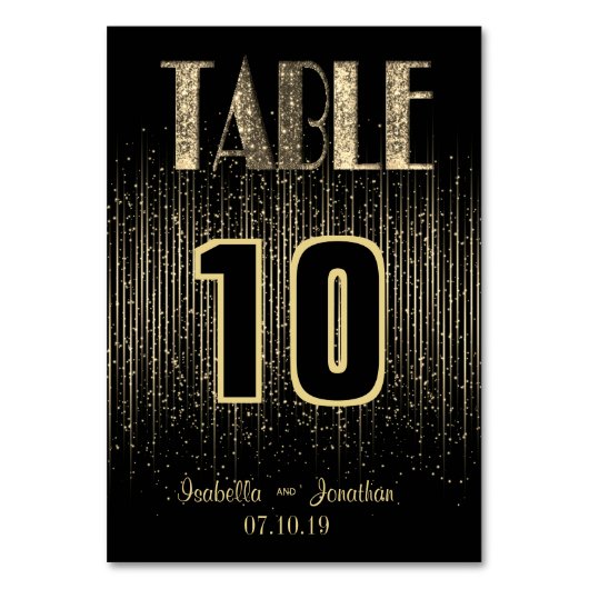 金ゴールドシャワー |テーブルカード テーブルナンバー (正面)