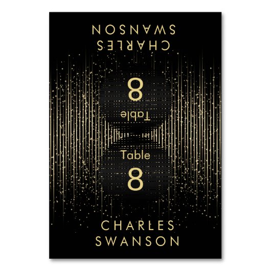 金ゴールドシャワー | DIY座席表付き文字 テーブルナンバー (正面)