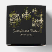 金ゴールドシャンデリアオンブラックポーシュ結婚式の引き出物ボックス フェイバーボックス (上部)