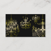 金ゴールドシャンデリアオンブラックポ結婚ス座席表 プレイスカード (裏面)