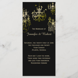 金ゴールドシャンデリアズオンブラックポー結婚式 プログラム