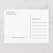 金ゴールドシャンパンの泡、青と金ゴールド、日付の保存 案内ポストカード (裏面)